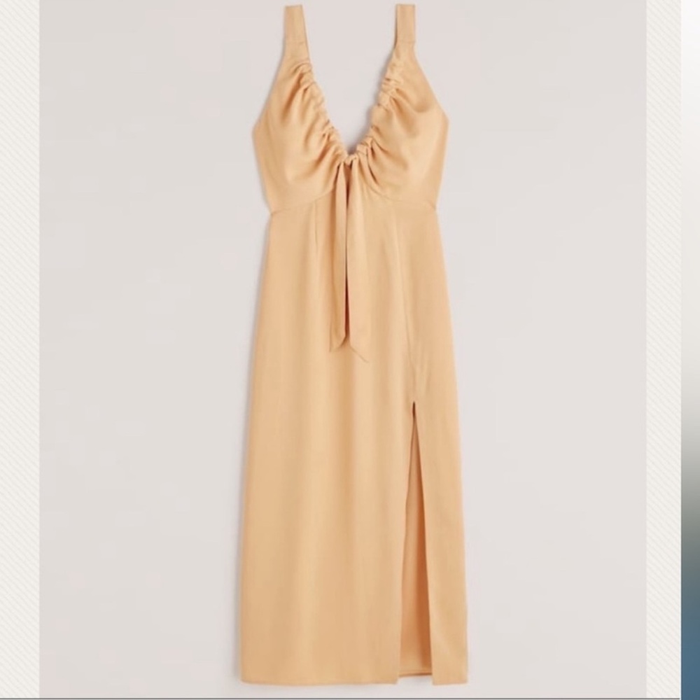 NWOT Abercrombie & Fitch Cinched Neck Midi Dress with Slit